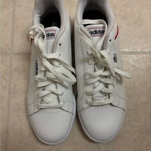 🤍ADIDAS- Ortholite White Red Sneakers Size: 10